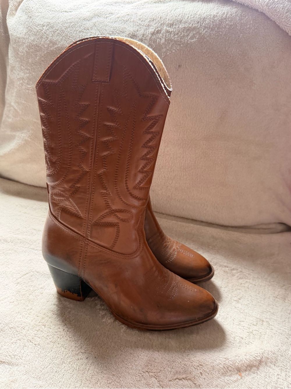 Vintage Sears Women's Brown Western Heeled Boots Made in USA